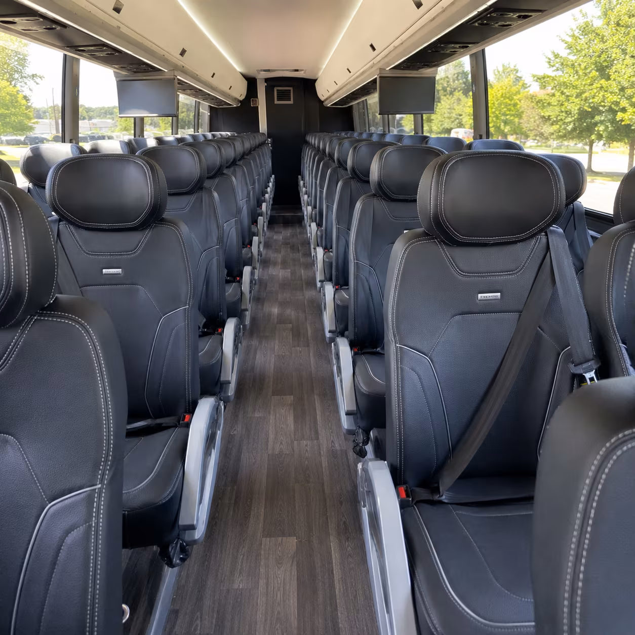 brick charter bus interior