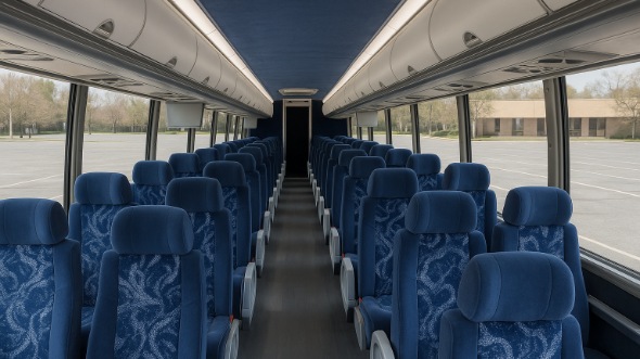 Interior of Charter Bus Company Monroe's 50 Passenger Charter Bus in Monroe