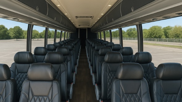 brick 54 passenger charter bus inside