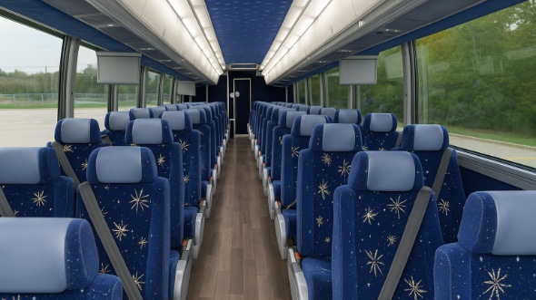 brick 55 passenger charter bus inside