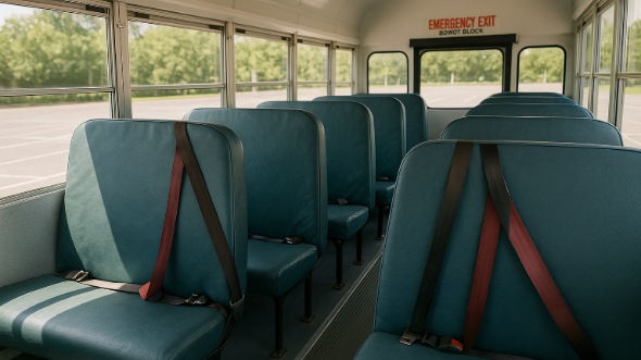 brick school bus rental inside