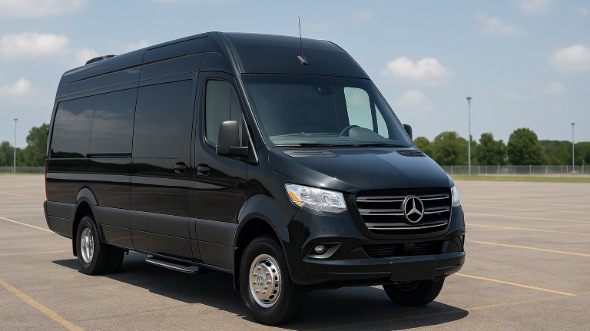 Exterior of Charter Bus Company Monroe's Sprinter Van Rental With Driver in Monroe